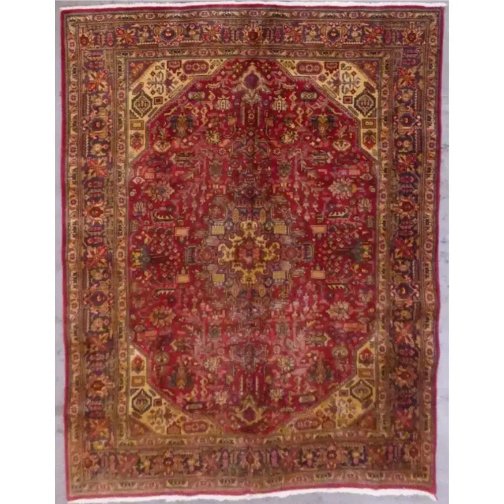 One Of The Kind Persian Tabriz Rug 9'8" x 6'9" zandirugs